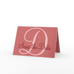 Save the Date Cards Coral Pink Monogram