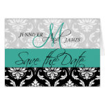 Save the Date Cards Damask for Weddings Turquoise
