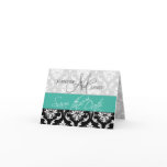 Save the Date Cards Damask Monogram Weddings Blue