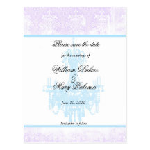 Save the Date Chandelier Marie Antoinette Post Cards