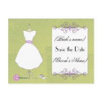 Save the Date-Chic Bridal Dress Postcard