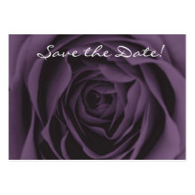 Save the Date Chubby Business Card Purple Rose