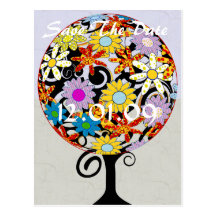 Save The Date - Circle of Love Tree Post Cards
