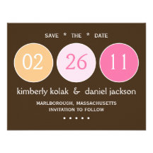 "Save the Date" Circles Custom Invitations