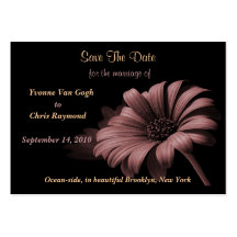 Save The Date Cocoa Daisy Business Card Template