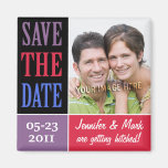 Save the Date Colour Blocks Photo Magnet