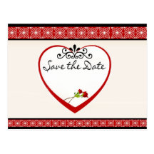 Save the Date Country Heart Postcards