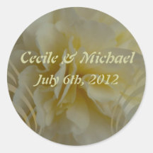 Save the Date, Cream Floral Swirls sticker