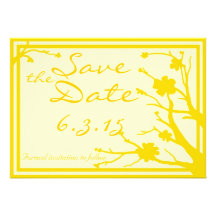 Save the Date custom yellow flower wedding invites