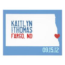 Save the Date - Customizable - North Dakota Personalized Invite