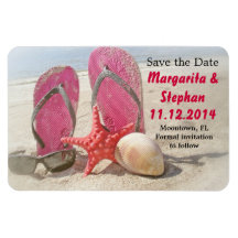 save the date cute beach magnets