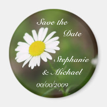 Save the Date Daisy Magnet