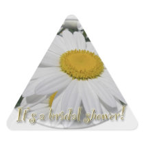 Save the Date Daisy Wildflower Bridal Shower Triangle Stickers