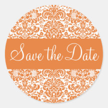 Save the Date Damask Envelope Sticker Seal