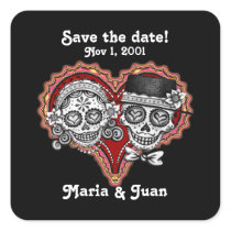 Save the Date Day of the Dead Stickers