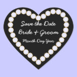 Save the Date Diamond heart stickers