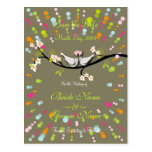 Save the Date doves confetti burst, boom boom boom Postcard