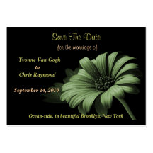 Save The Date Dusty Green Daisy Business Card