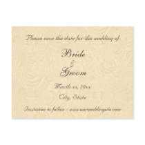 Save The Date Elegant Ivory Floral Postcard