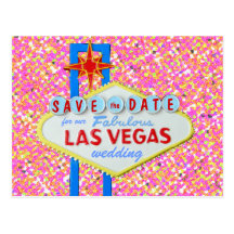 Save the Date Fabulous Las Vegas Bling Post Card