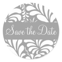 Save the Date Fern Flora Sticker Seal