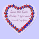 Save the Date flower heart stickers