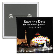 Save the Date for the bride & groom Las Vegas Butt Button