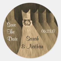 Save the Date - GOLD CHAMPAGNE Bridesmaid Dresses Sticker