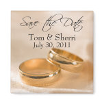Save the Date Gold Wedding Bands Magnets magnets