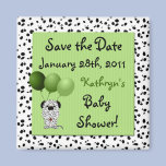 Save the Date Green Baby Shower Magnet magnets