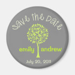 Save the Date Green/Grey Tree Magnet