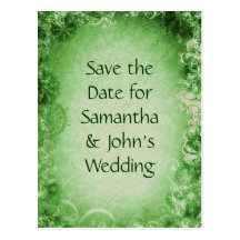 Save the Date - Green Postcard