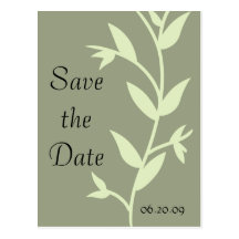 Save the Date Green Vines Postcard