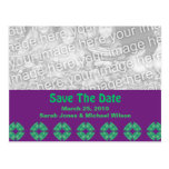 save the date groovy retro postcard