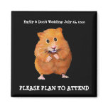SAVE THE DATE: HAMSTER ON BLACK: MAGNET