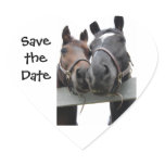 Save the Date Horse Country Wedding Heart Sticker