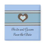 Save the Date in Blue and Brown magnets