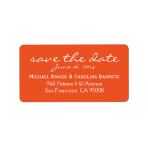 Save the Date Labels - Orange