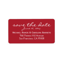 Save the Date Labels - Red