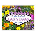 SAVE THE DATE Las Vegas Postcard Floral