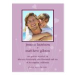 Save the Date Lavender Hearts Photo Postcard