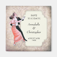 Save The Date Magnet 1920's Vintage Dancing Couple