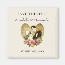 Save The Date Magnet 1920's Vintage Romance