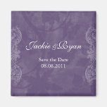 Save the Date Magnet Antique Roses Purple
