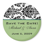 Save The Date Magnet Baroque Black and Green
