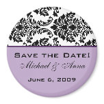 Save The Date Magnet Baroque Black & Purple