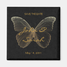 Save the Date Magnet butterfly cream brown black