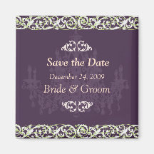 Save the Date Magnet, chandelier + vine