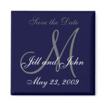 Save the Date Magnet First Names, Initials Navy