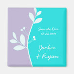 Save the Date Magnet Leaf berries lilac
